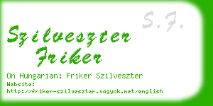 szilveszter friker business card